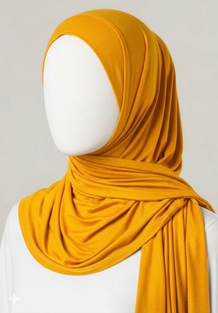 Mustard Yellow- Jersey Scarf Hijab_0