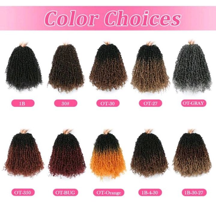 FULCRUM 8/10/12 Inch Yanky Twist Crochet Wig, 26 Strands/Piece, Fluffy Springy Mini Twist Crochet Short Bob, Passion Twist Curly Synthetic Braiding Hair Extensions, Suitable For Women And Girls_2