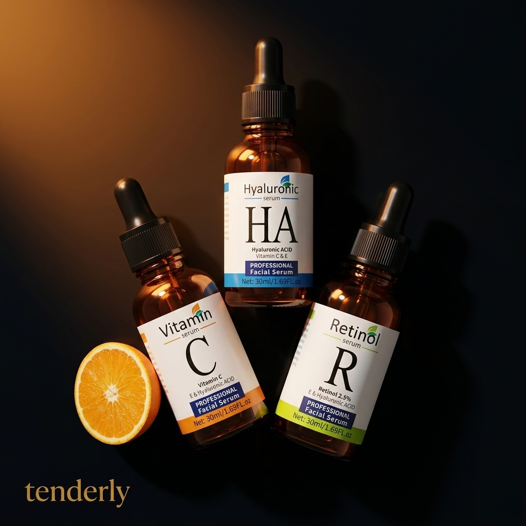 VITAMIN C · RETINOL · HYALURONIC ACID SERUM TRIO — Phase 1 Actives_0