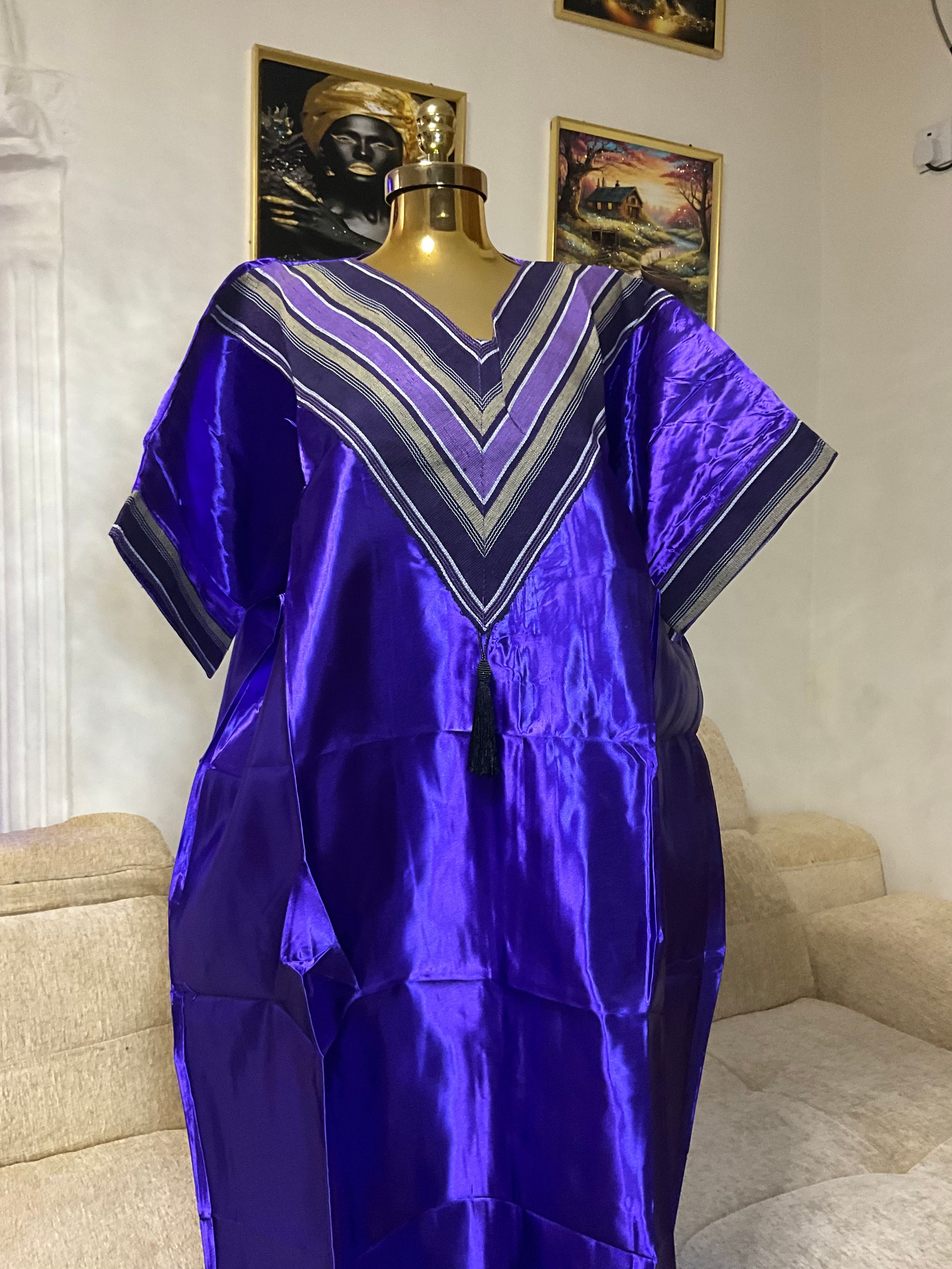 Purple - Mikado Aso Oke Bubu Kaftan_0