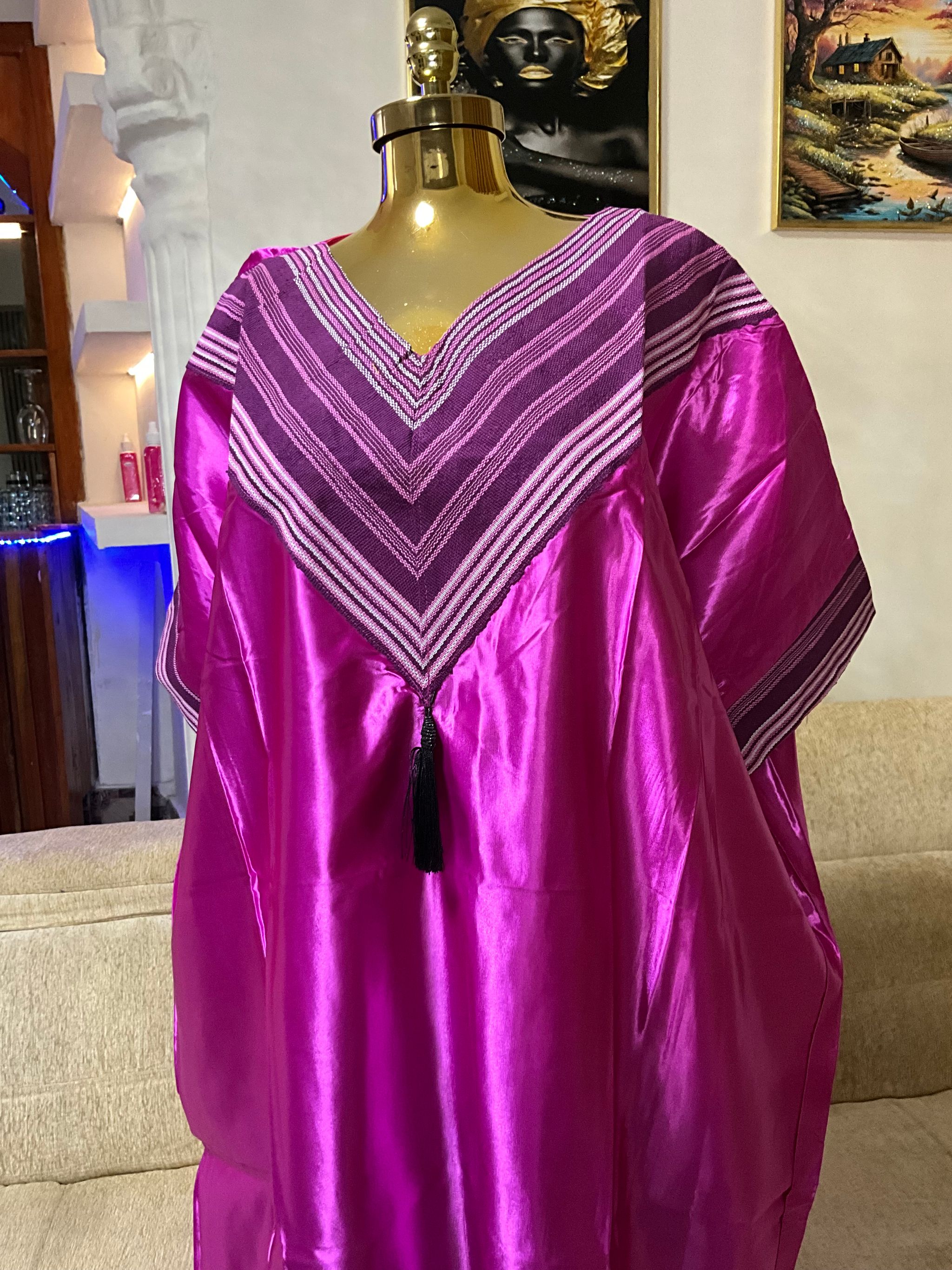 Pink - Mikado Aso Oke Bubu Kaftan_0
