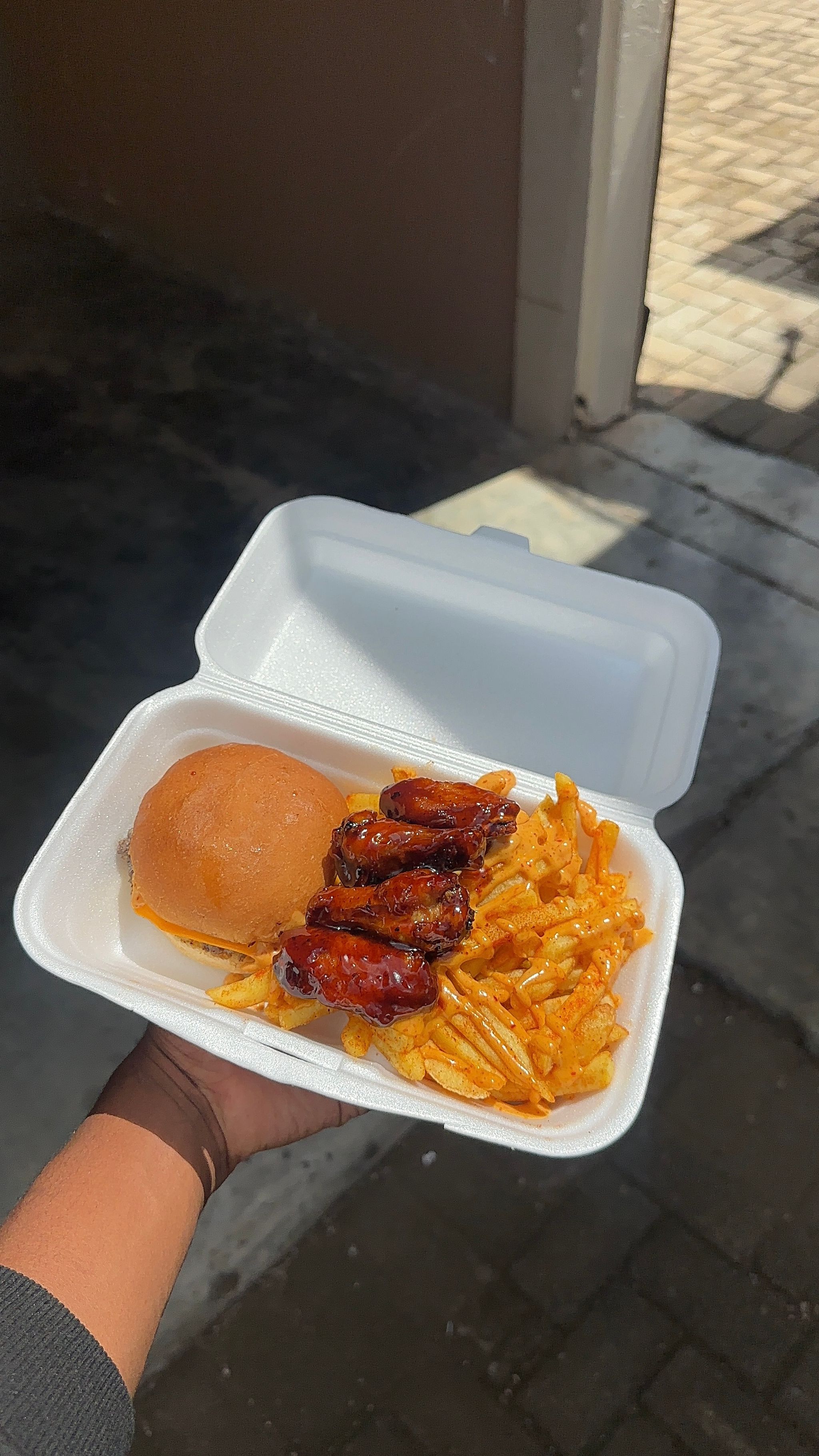 Burger+Regular fries+Four Wings_0