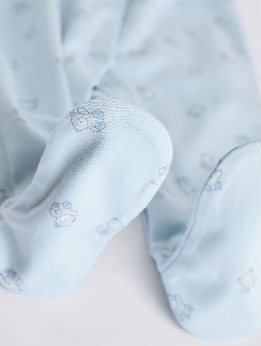 Blue & White Stripe Footed Sleepsuit | Next_3