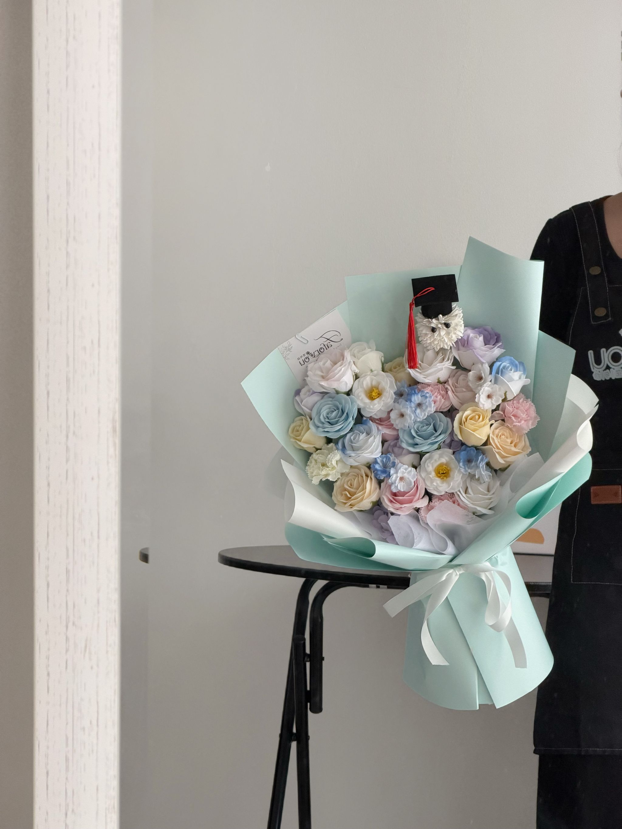 (GP028) Graduation Ping Pong Soap Flower Bouquet _0