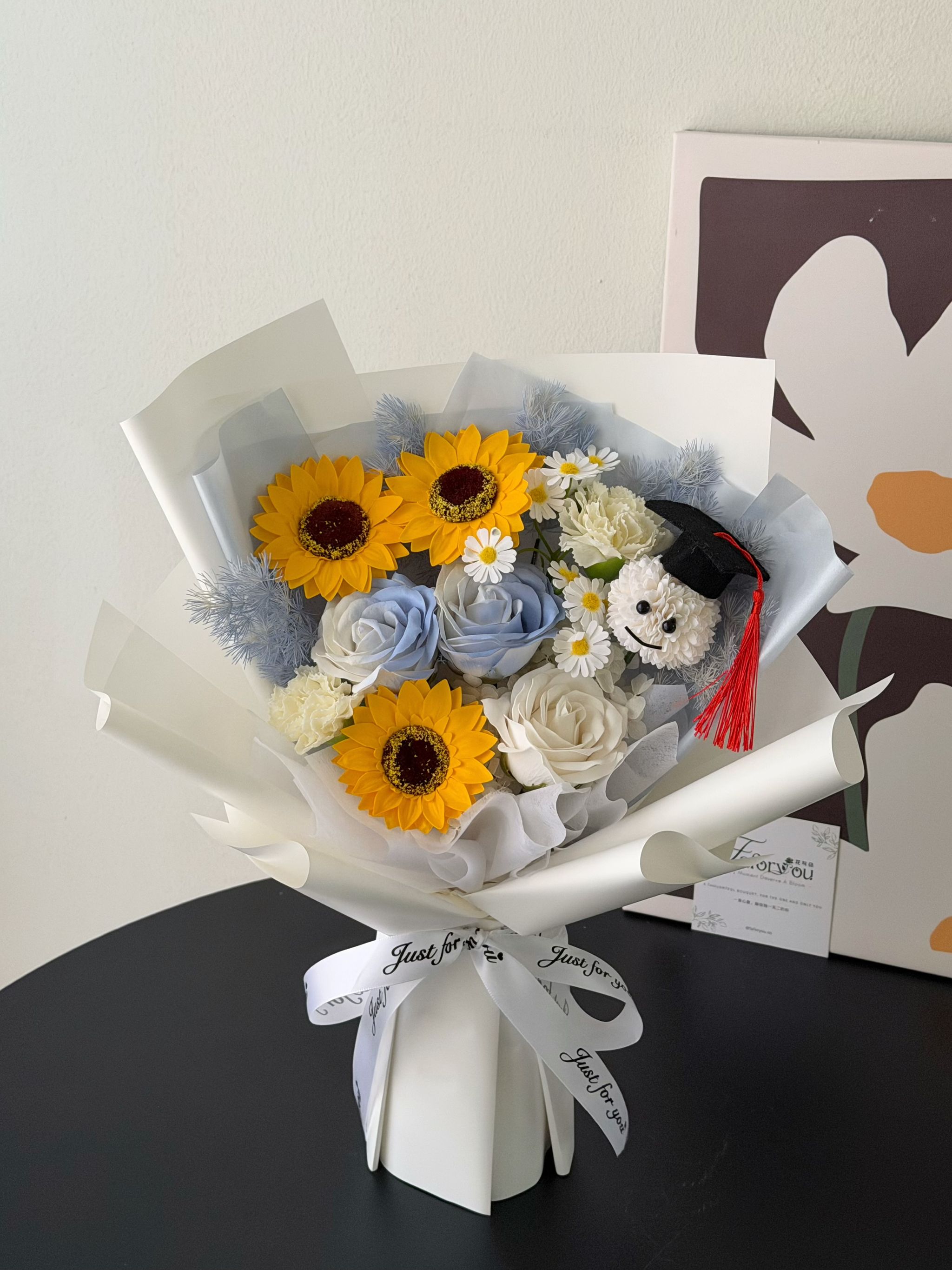 (GP033) Graduation Ping Pong Soap Flower Bouquet _0
