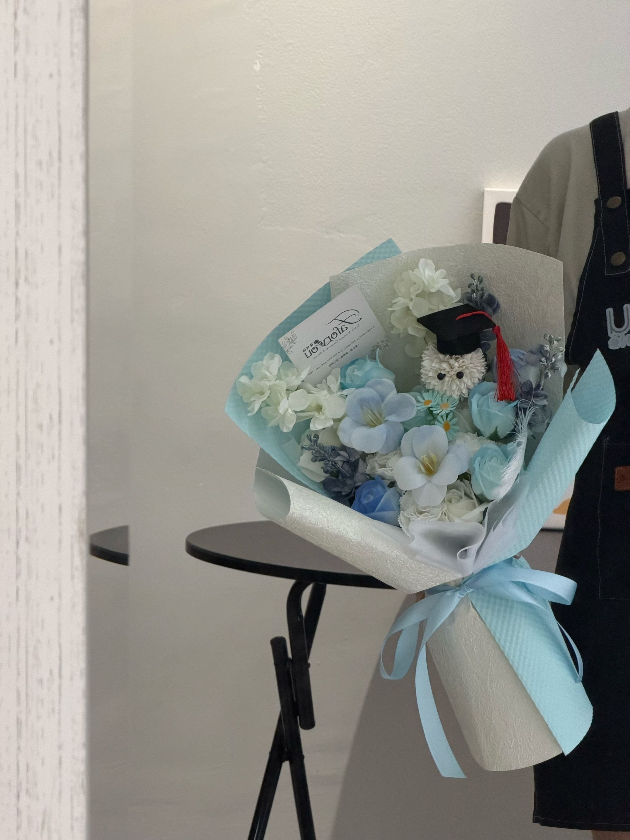 (GP035) Graduation Ping Pong Soap Flower Bouquet  _2