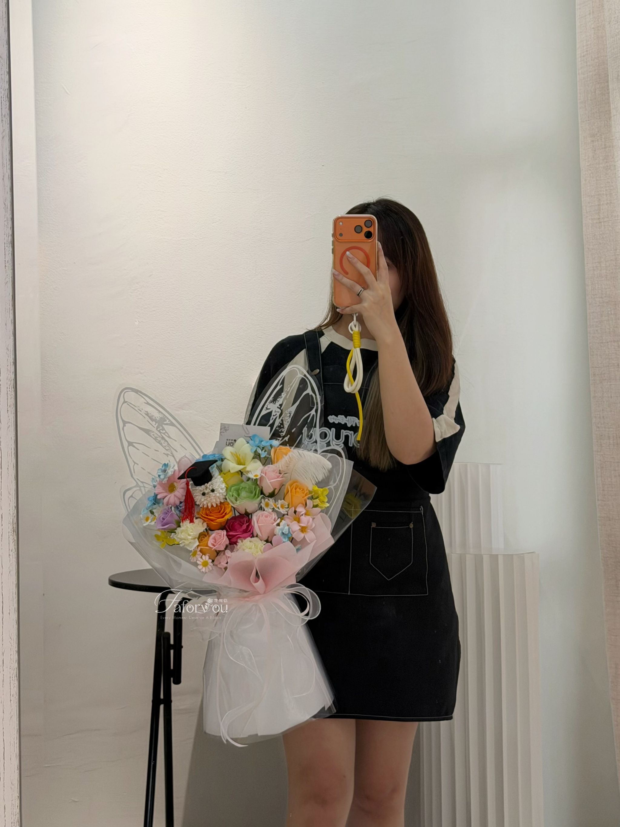 (GP041) Graduation Ping Pong Soap Flower Bouquet _1