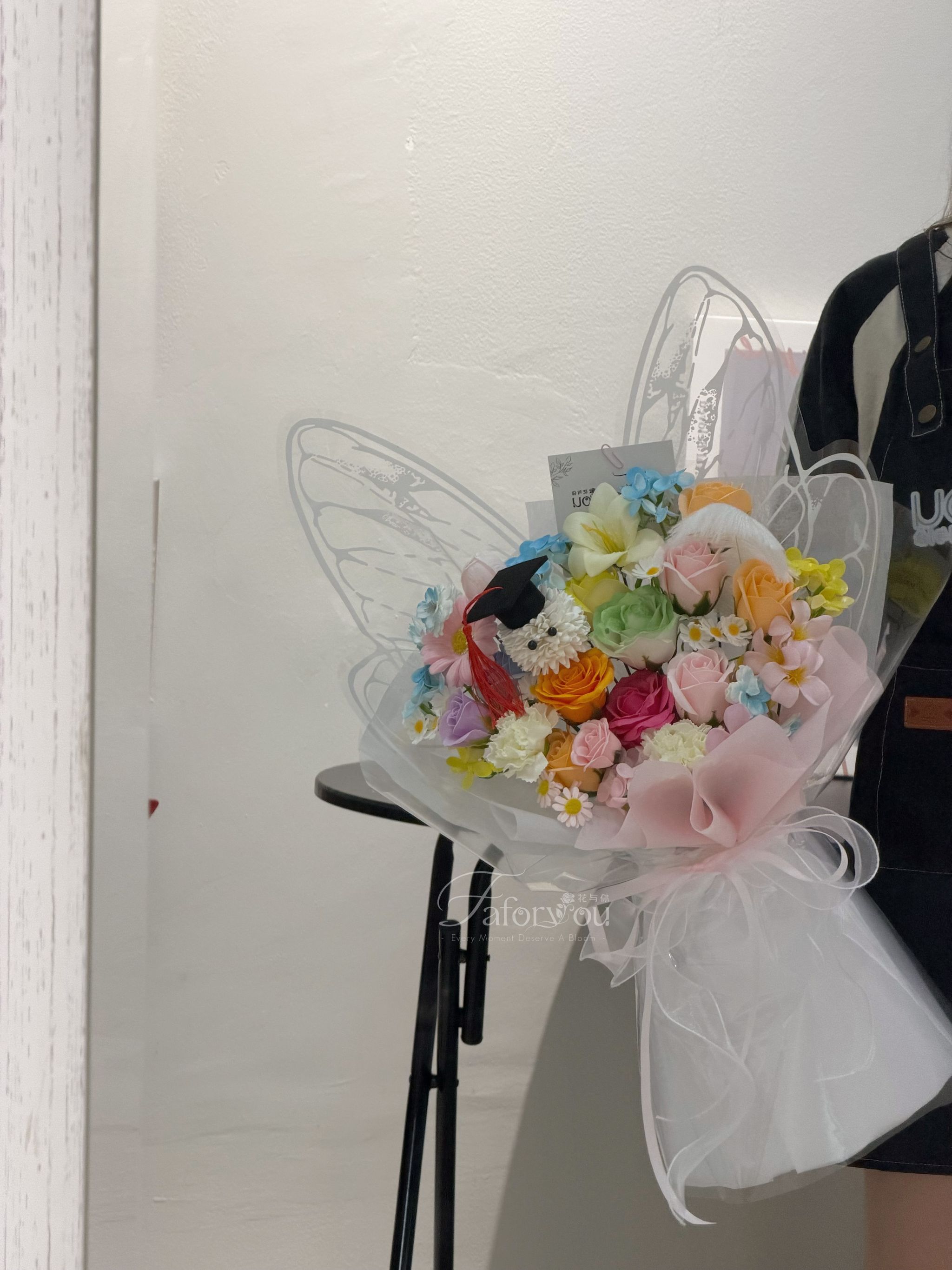 (GP041) Graduation Ping Pong Soap Flower Bouquet _0