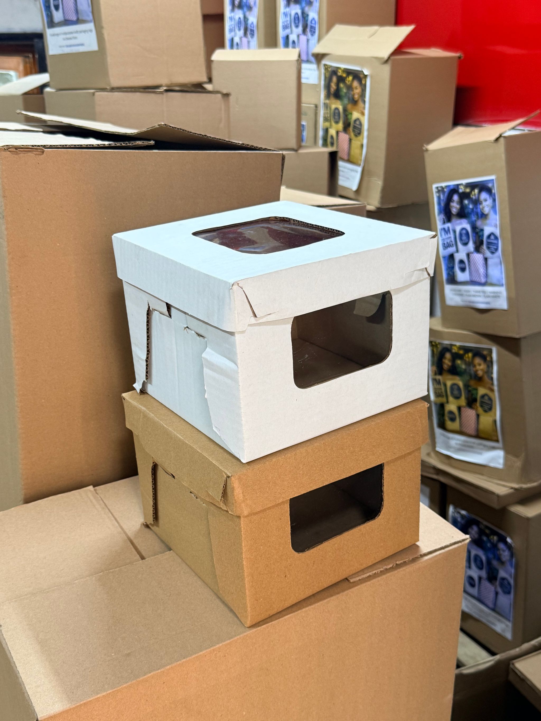 Corrugated Cake Boxes - 8” x 8” x 6” - White _1