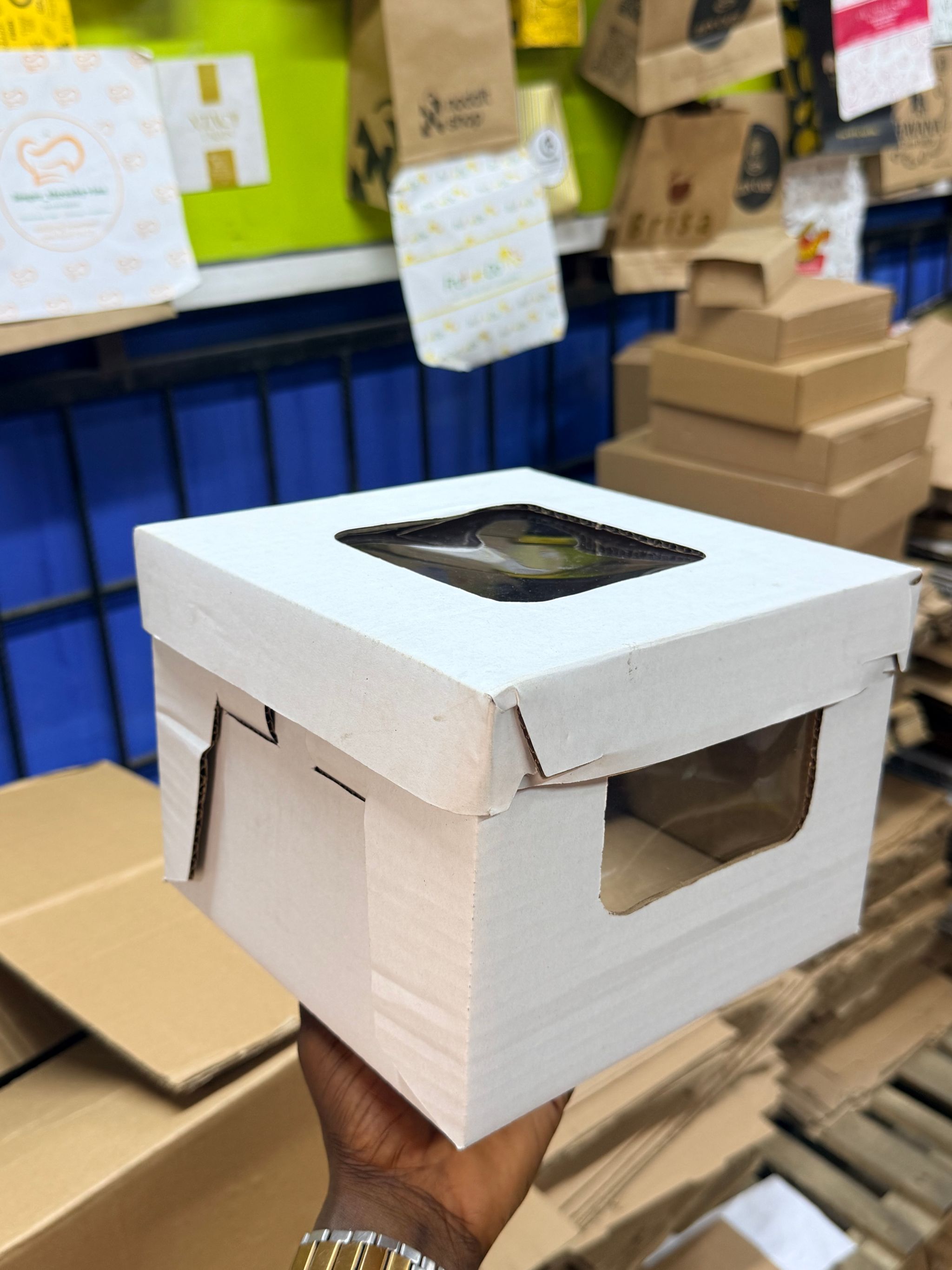 Corrugated Cake Boxes - 8” x 8” x 6” - White _3