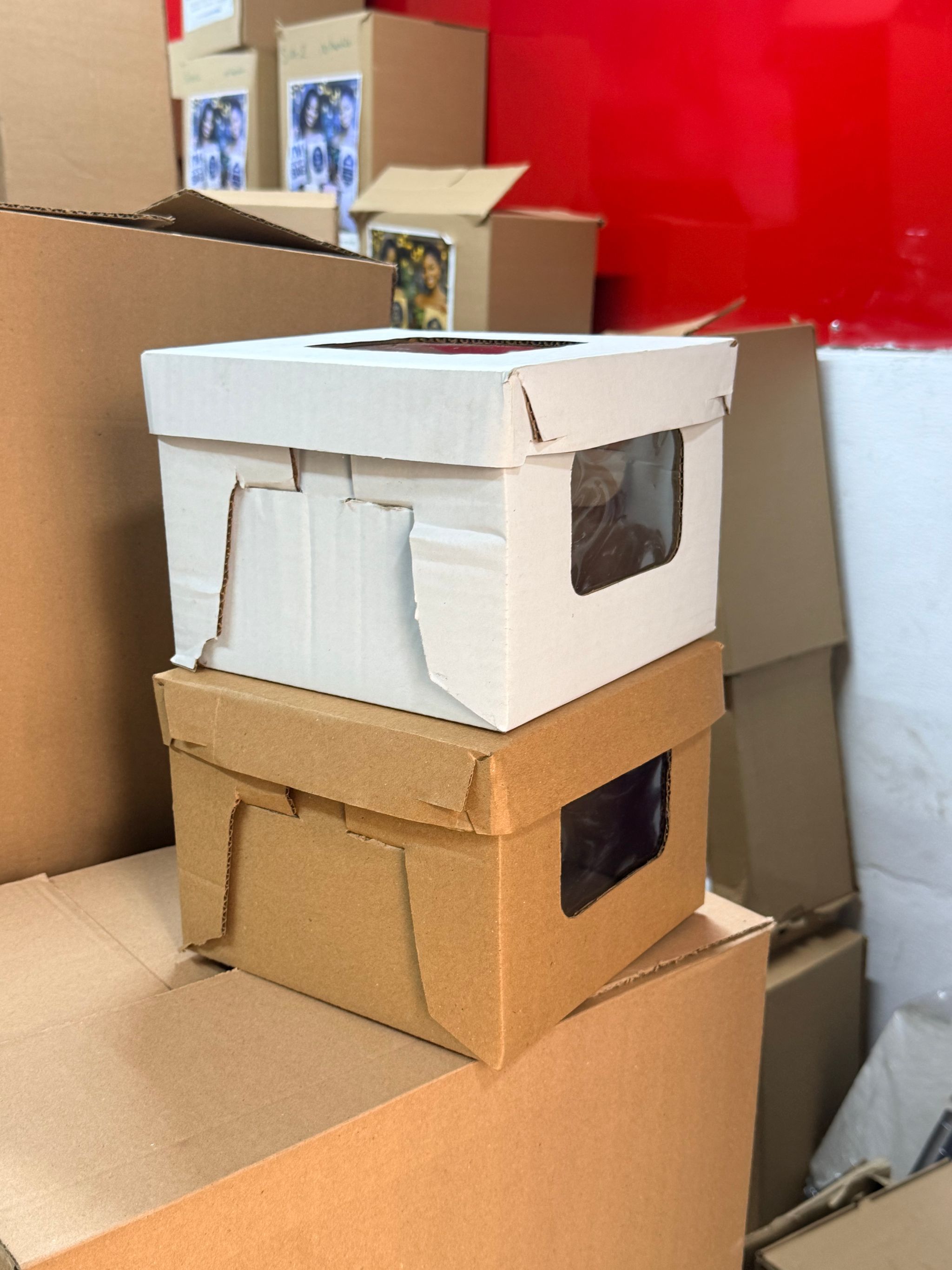 Corrugated Cake Boxes - 8” x 8” x 6” - Brown_4