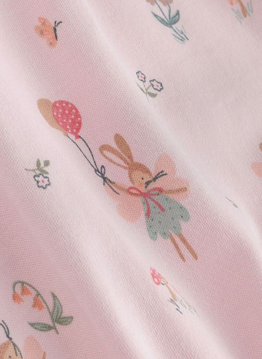 Pink Mouse and Floral Print Baby 100% Cotton Rompers | Next_3