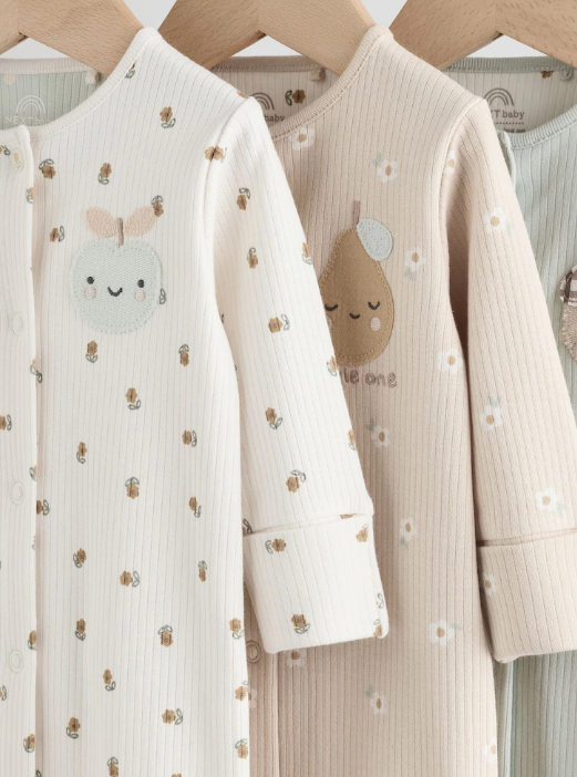 Cream Baby Sleepsuits  | Next_2