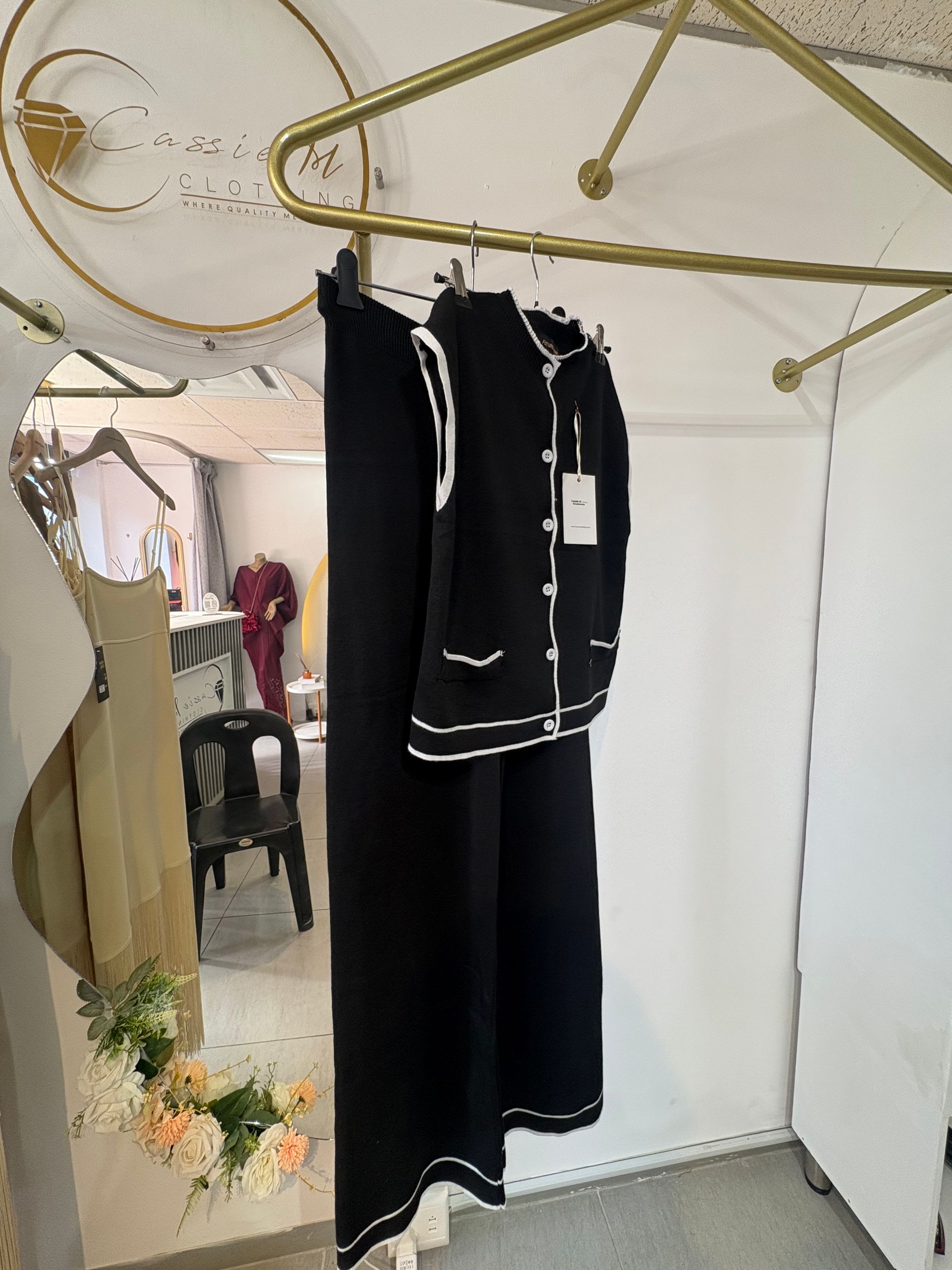 Monochrome knit set_4