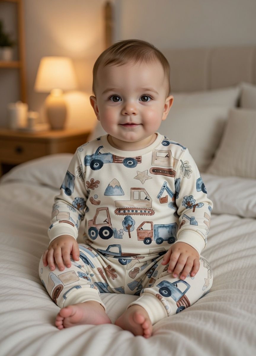 Blue/Ecru Transport Mini Snuggle Pyjamas | Next _9