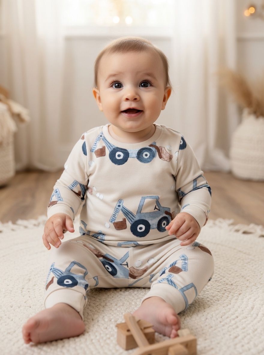Blue/Ecru Transport Mini Snuggle Pyjamas | Next _1