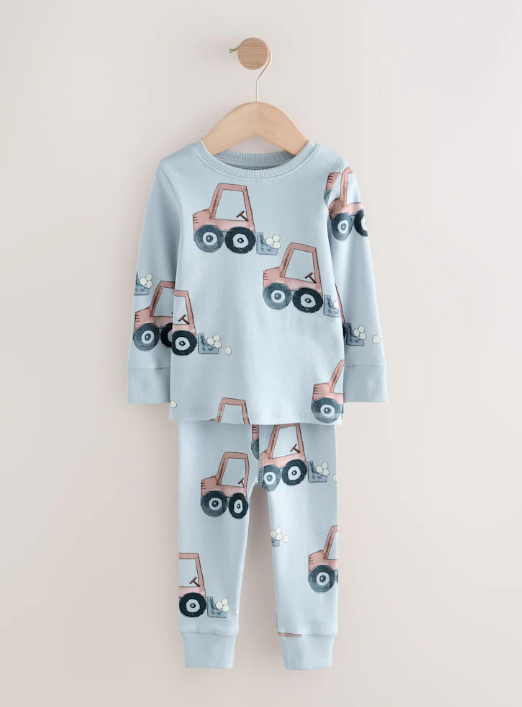 Blue/Ecru Transport Mini Snuggle Pyjamas | Next _4