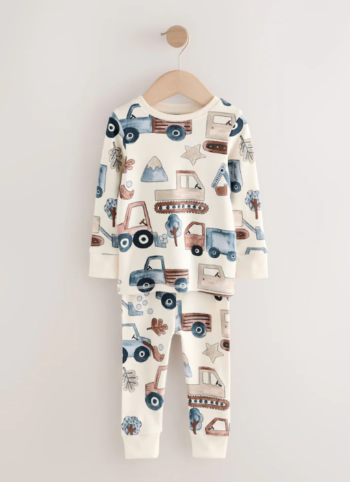 Blue/Ecru Transport Mini Snuggle Pyjamas | Next _5
