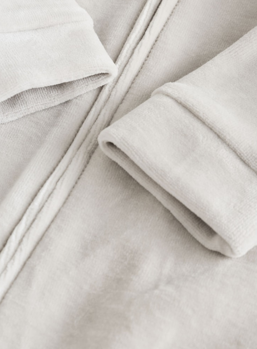 Grey Velour Two Way Zip Baby Sleepsuits | Next_4