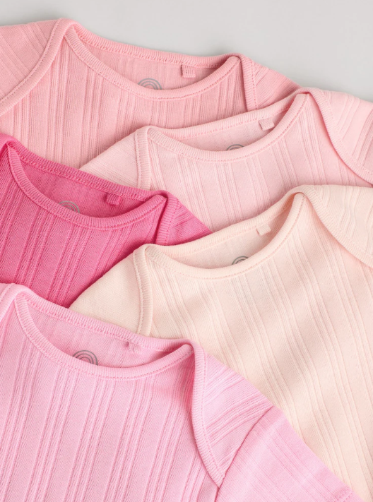 Bright Pink 5 Pack Short Sleeve Baby Bodysuits | Next _3