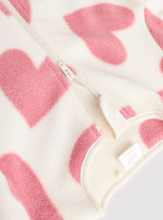 Dusty Rose / Mauve Pink Micro Fleece Two Way Zip Baby Sleepsuit | Next_3