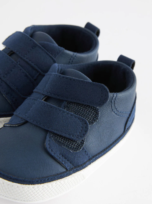 Navy Blue Touch Fastening Baby Trainers  | Next_3