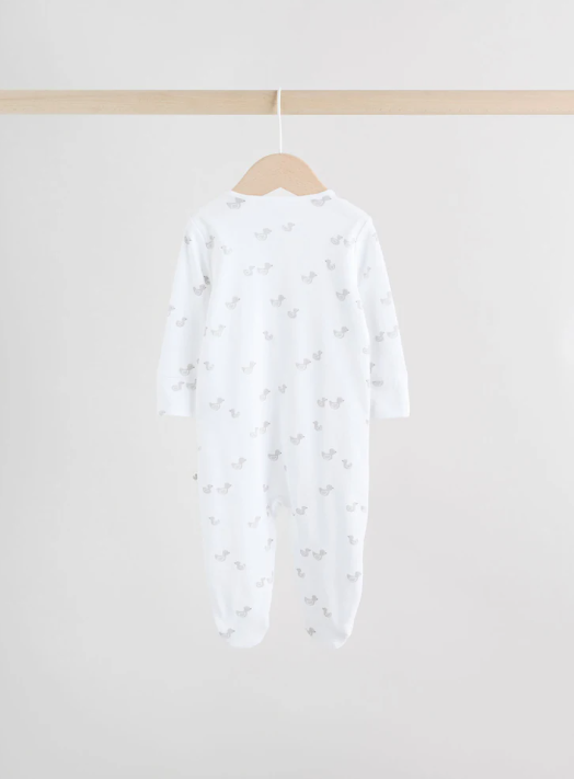 Grey Baby Two Way Zip Sleepsuits 3 Pack | Next_4