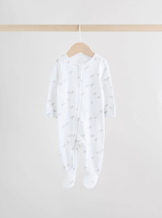Grey Baby Two Way Zip Sleepsuits 3 Pack | Next_2