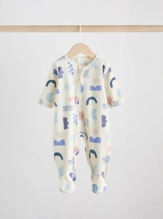 Blue Baby Micro Fleece Two Way Zip Sleepsuits 2 Pack | Next_2