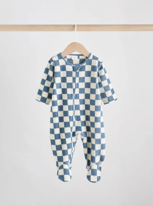 Blue Baby Micro Fleece Two Way Zip Sleepsuits 2 Pack | Next_1