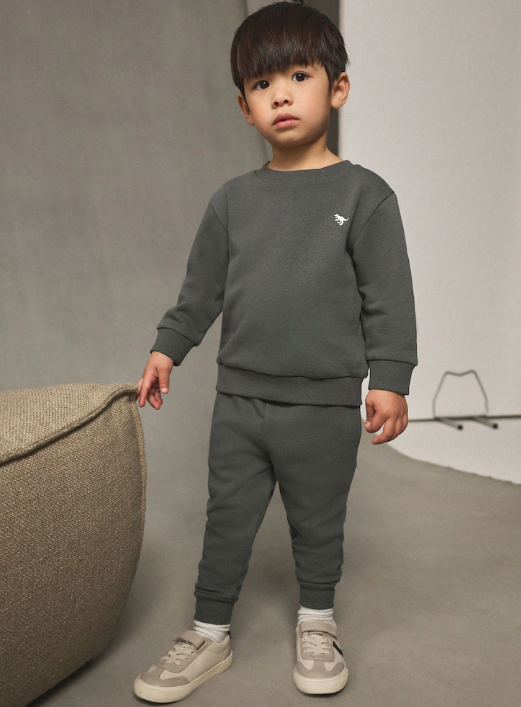 Charcoal Grey Logo Sweatshirt And Joggers Set | Next _0