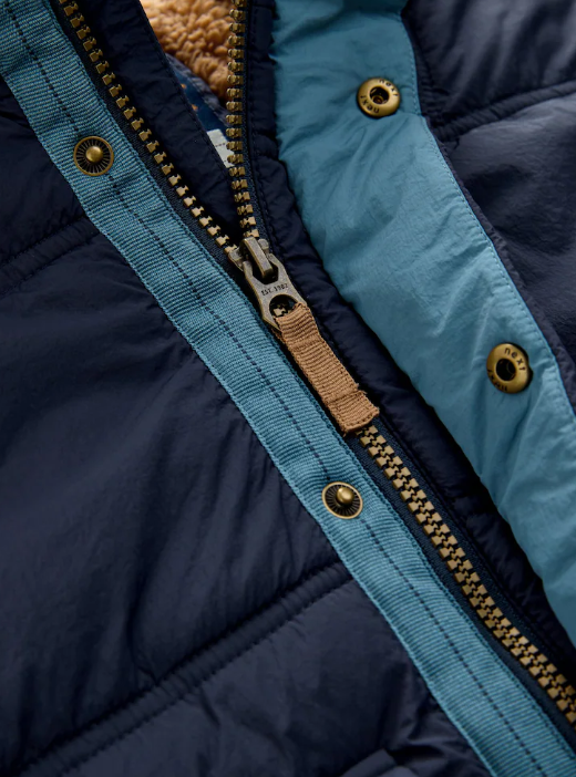 Navy Borg Lined Padded Shower Resistant Coat | Next_4