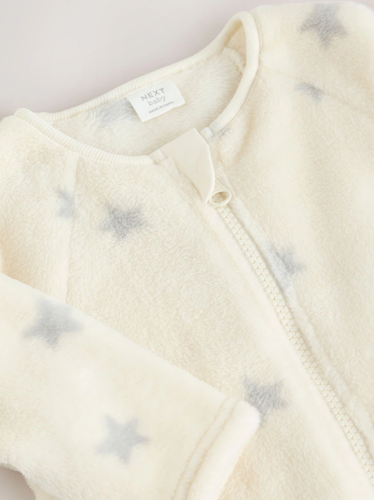 Grey Star Fleece Baby Sleepsuit | Next_1