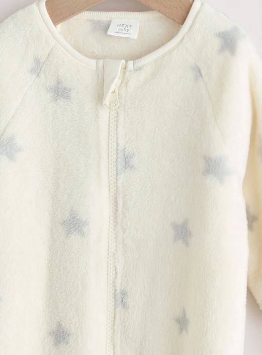Grey Star Fleece Baby Sleepsuit | Next_3