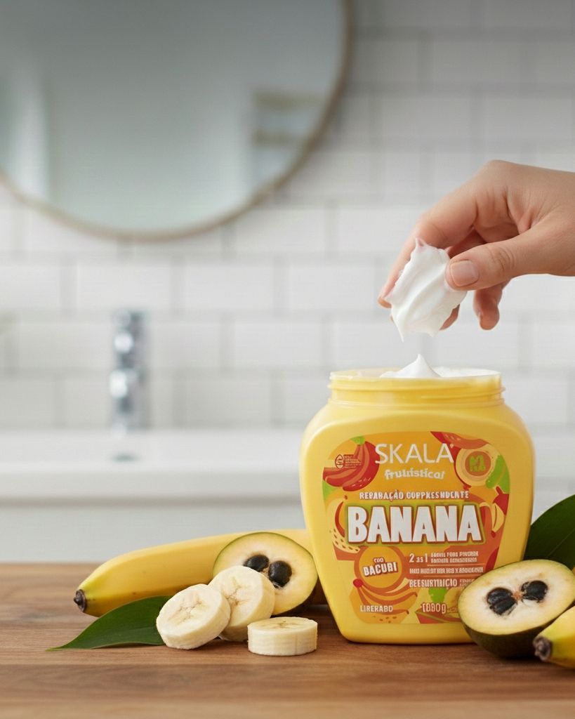 Skala banana سكالا كريم للشعر المجعد بالموز والباكوري - 1000 غرام_0
