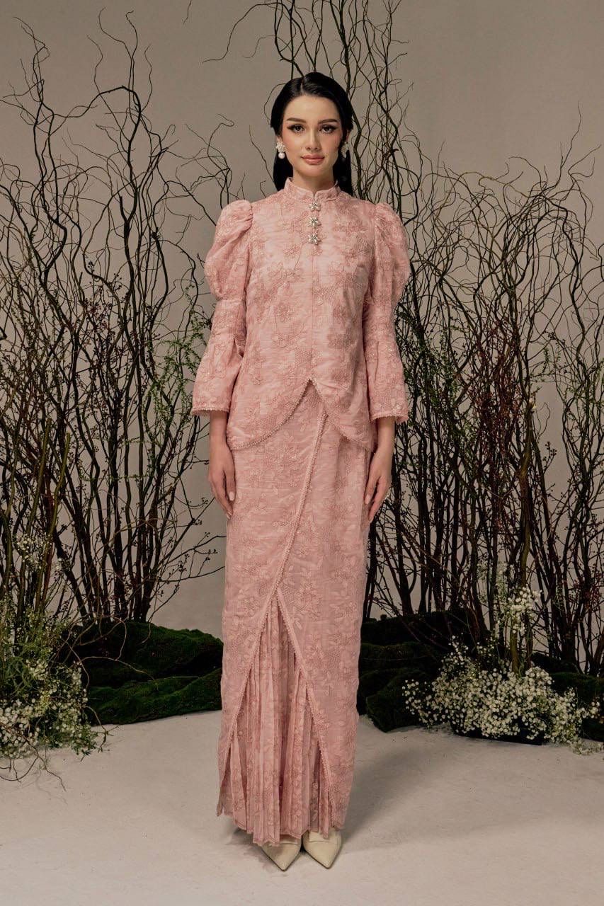 SD Raya 2026 ~ Issadora Modern Kurung -  Salmon Pink_0