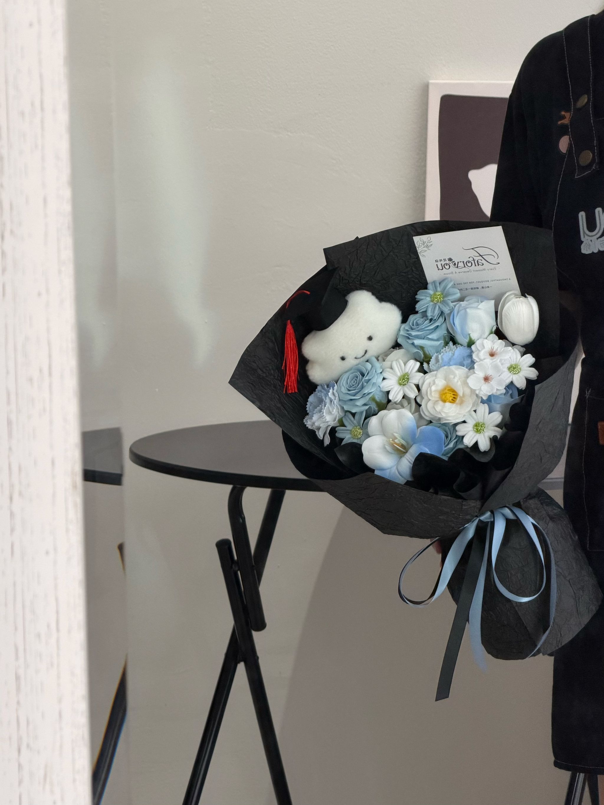 (GC003) Graduation Cloud Doll Soap Flower Bouquet _1