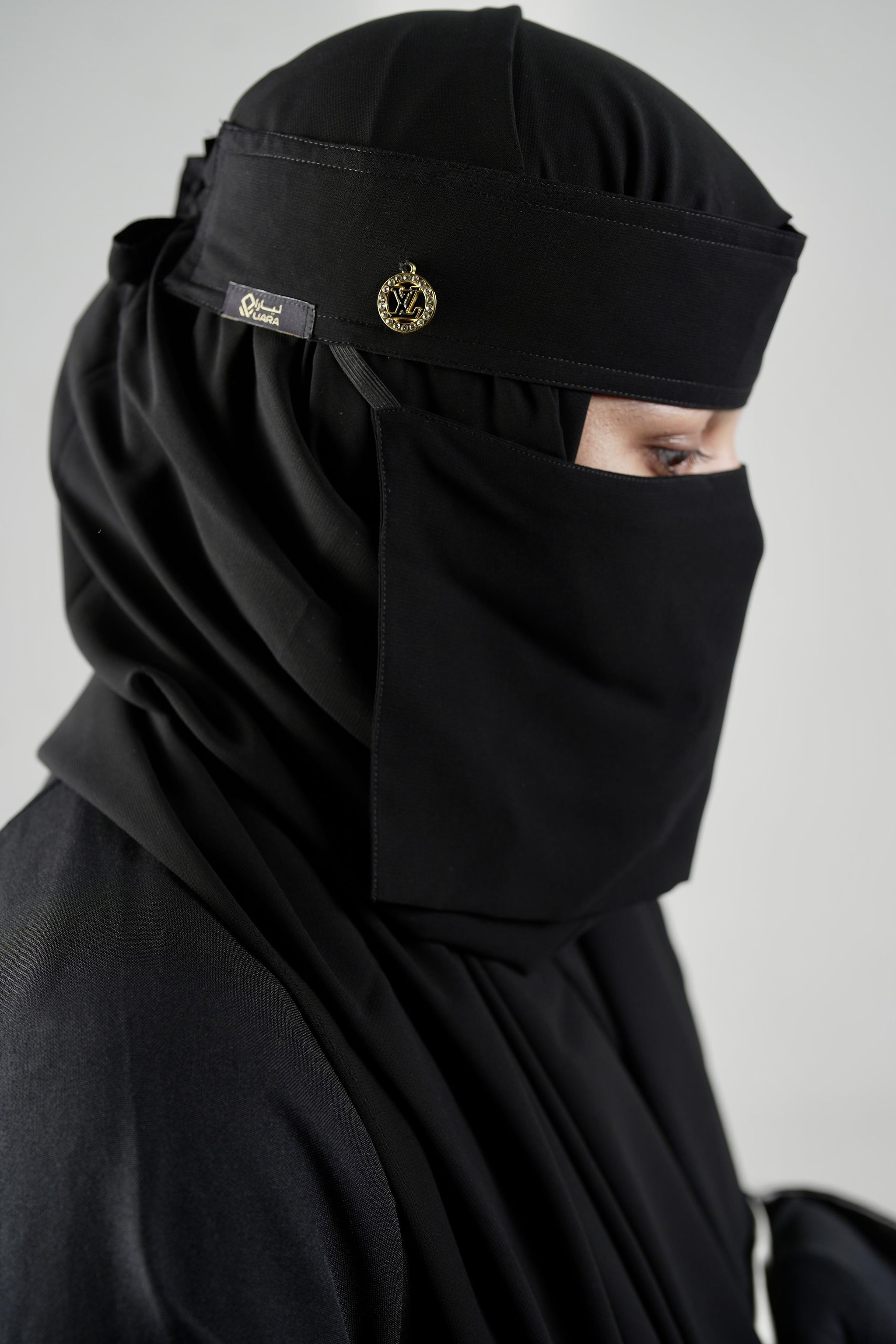 Mini Small Normal Niqab With Round Locket (6 inch /12 inch)_2