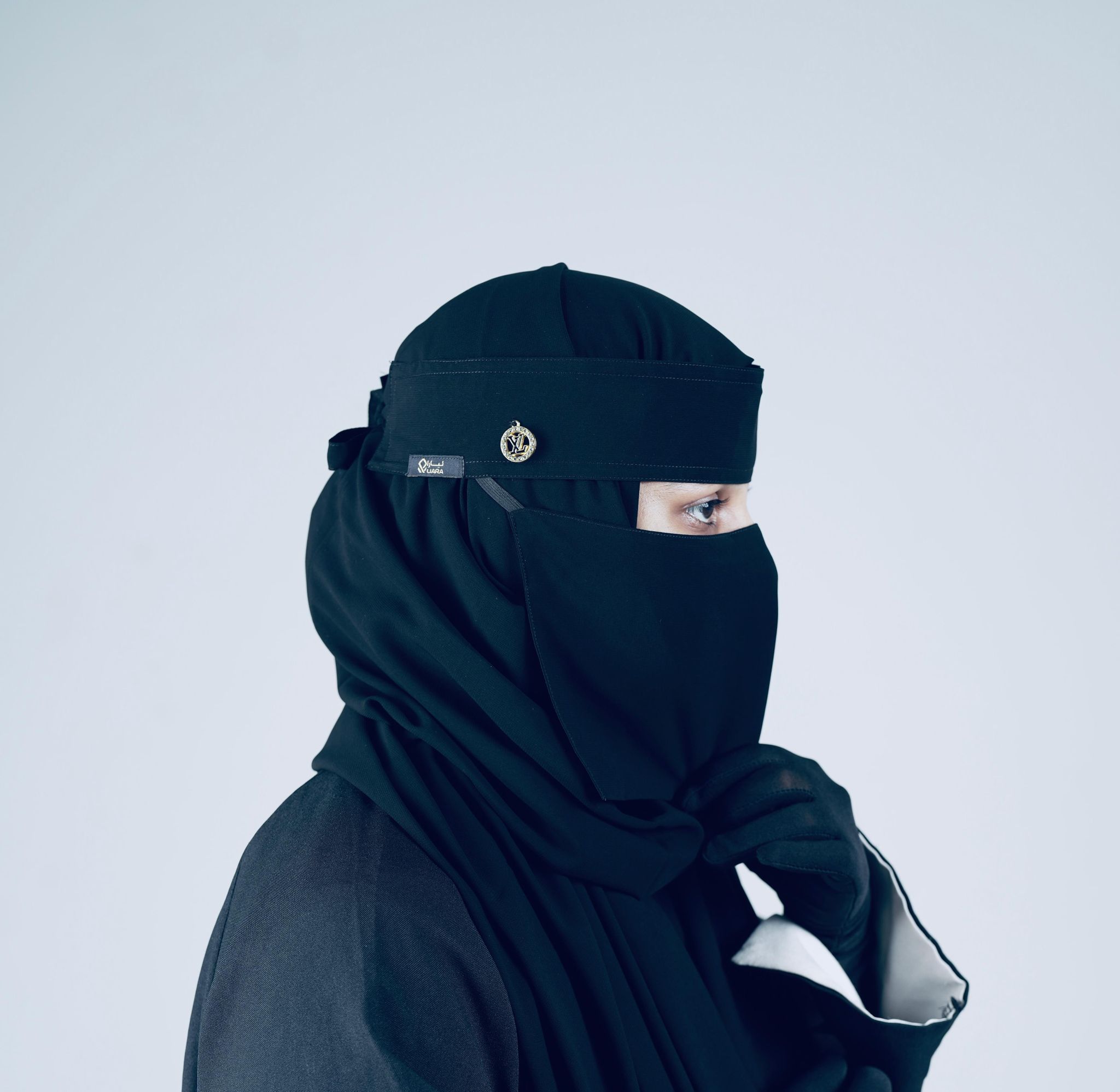 Mini Small Normal Niqab With Round Locket (6 inch /12 inch)_3