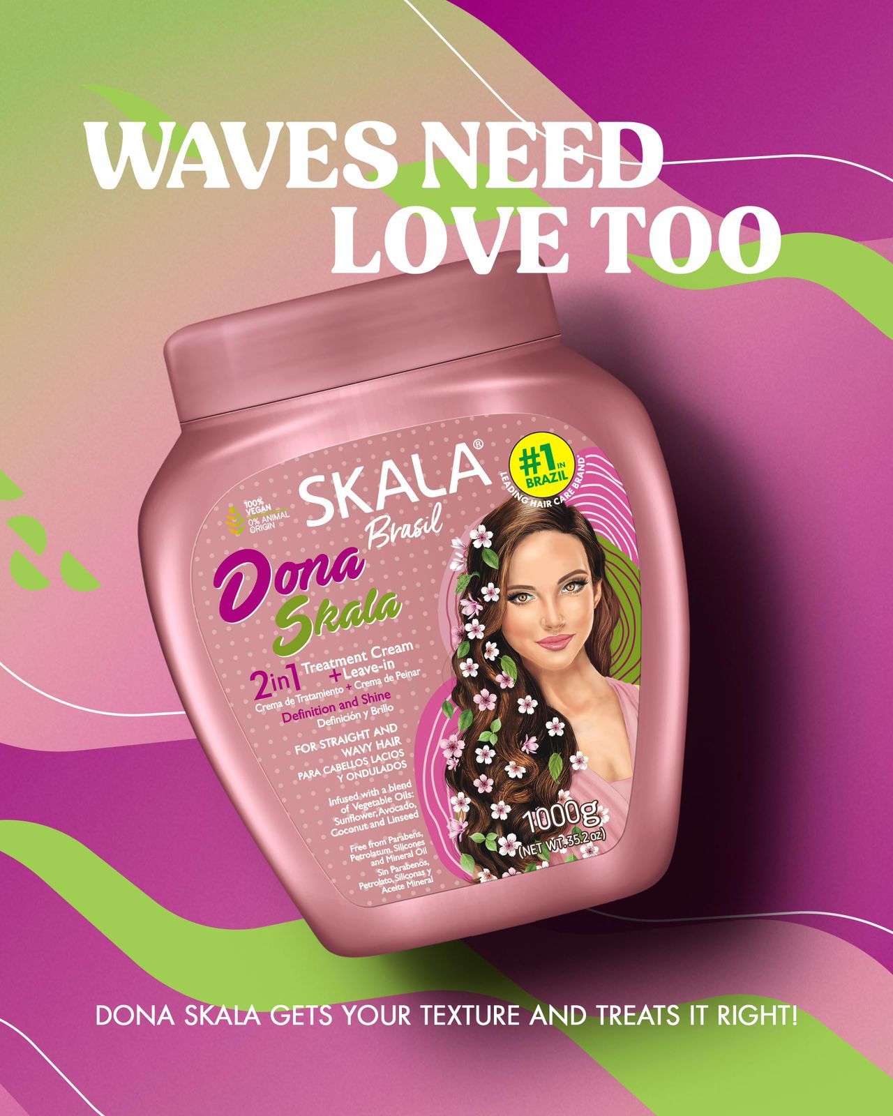 Skala Dona 2 in 1 Creme - 1000g | سكالا كريم للشعر المموج 2 في 1 كريم - 1000 غرام_0