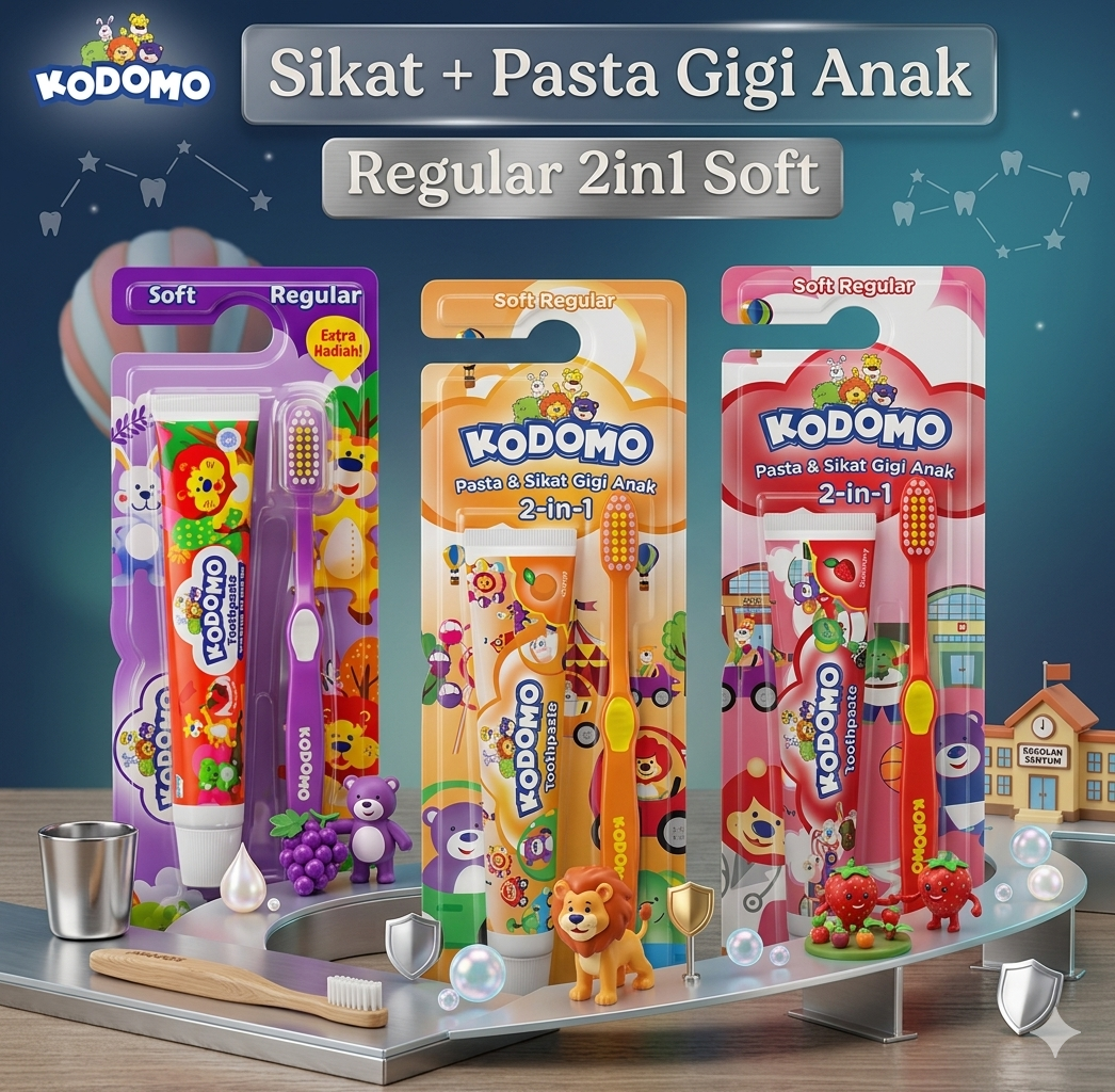 Kodomo 3in1 Pasta Gigi + Sikat anak_0