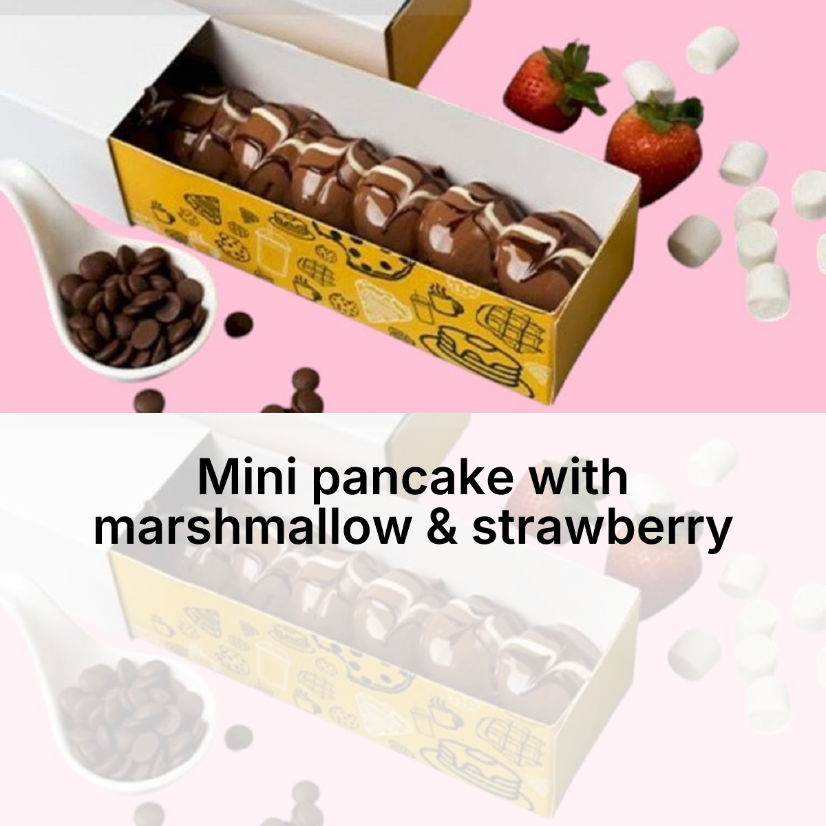 Mini pancake  with marshmallow & strawberry_0