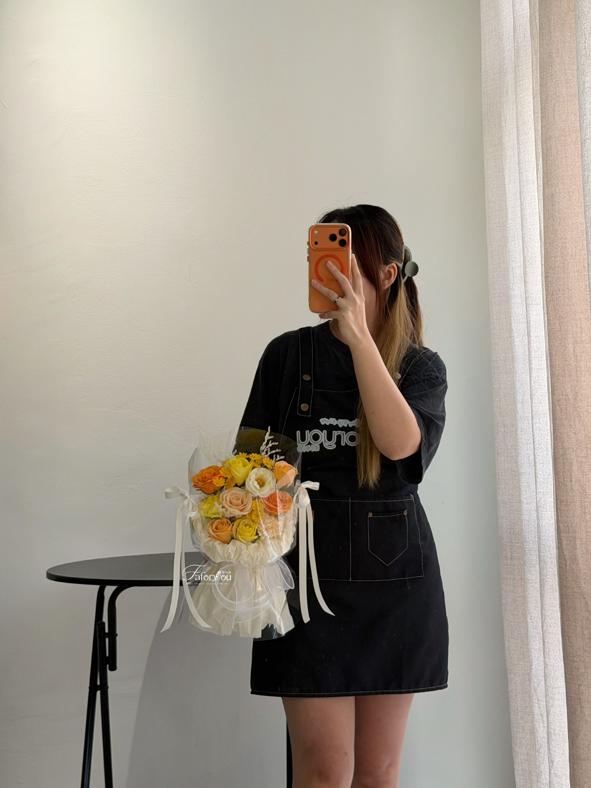 Orange Soap Flower Mixed Pao Pao Bouquet _1