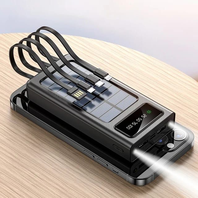 POWERBANK AVEC CABLES INTÉGRÉS SOLAIRE _1