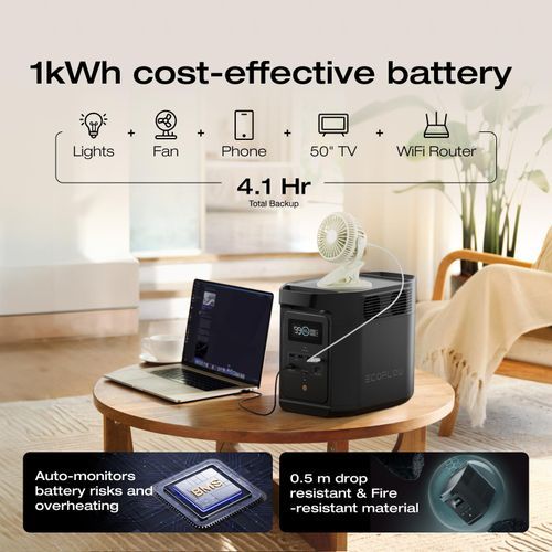 ECOFLOW DELTA 2 Black (E980) 980Wh Power Station with 60W Solar Panel_2