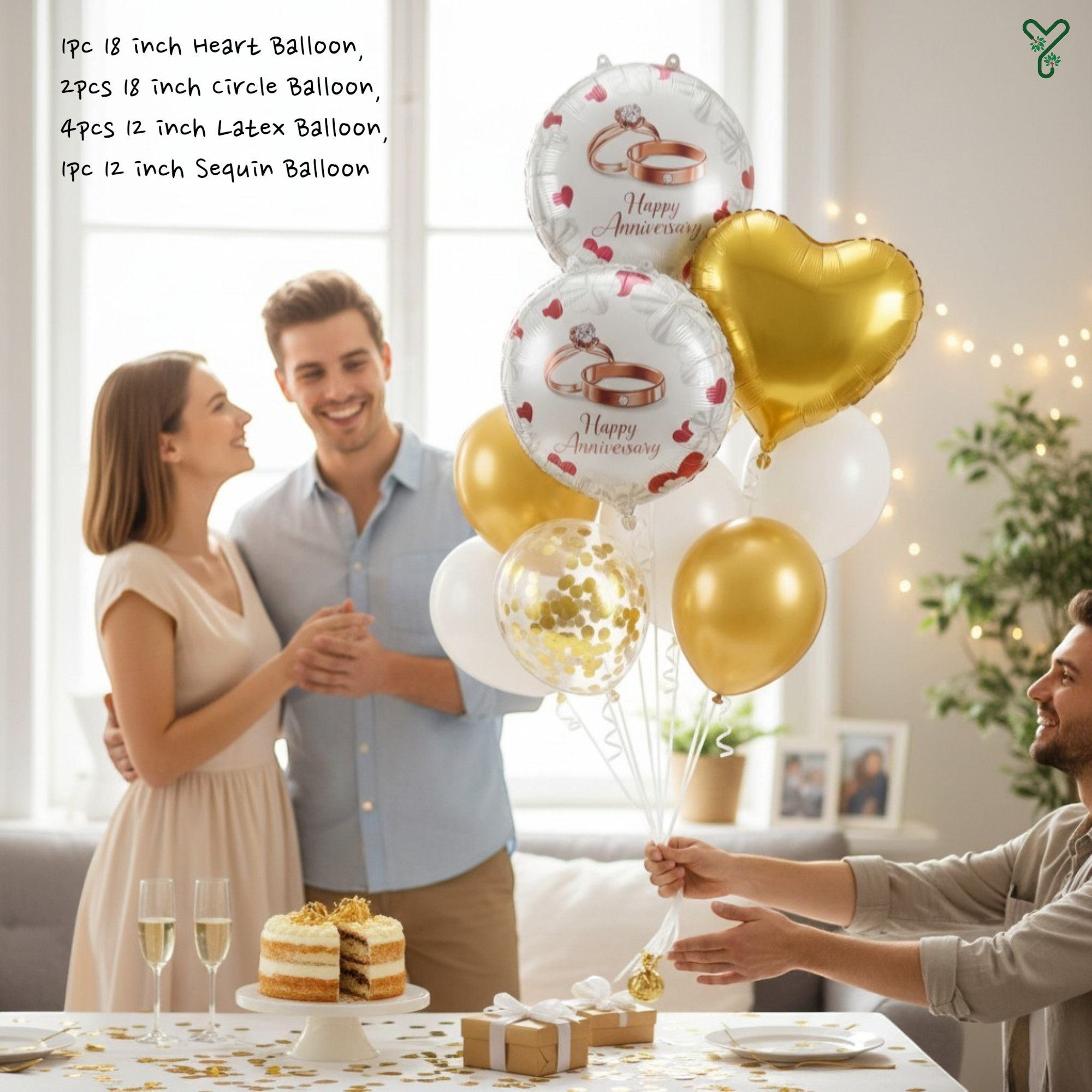 Premium Teal and Gold Anniversary Decorations for Couples_5