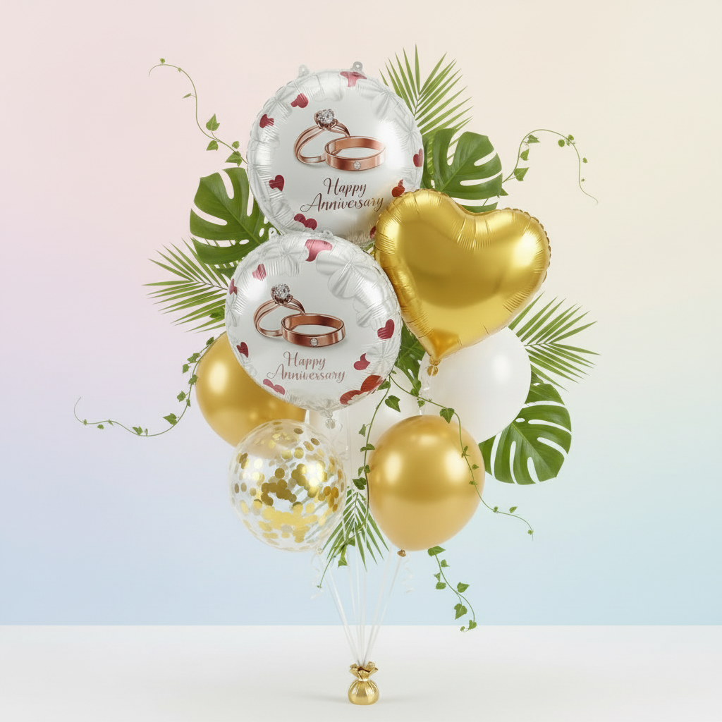 Premium Teal and Gold Anniversary Decorations for Couples_3