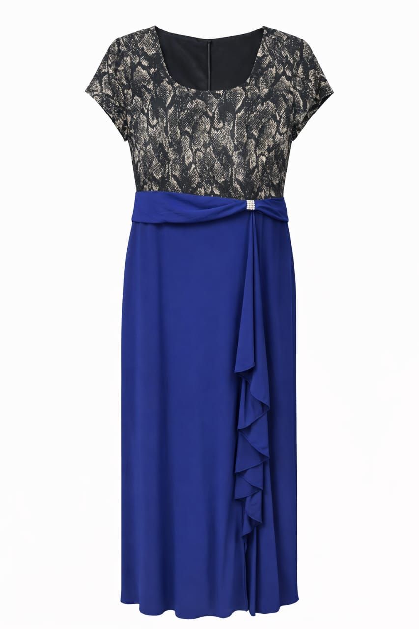 Blue and Grey Ladies Evening Gown   _0