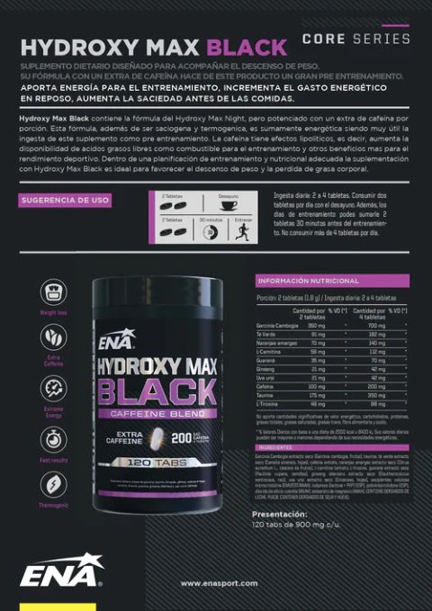 hydroxy max black x 120 tabs ena_1