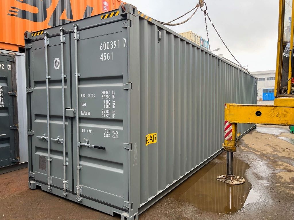 Contenedor de 40 pies High Cube de doble puerta – RAL 7005_1